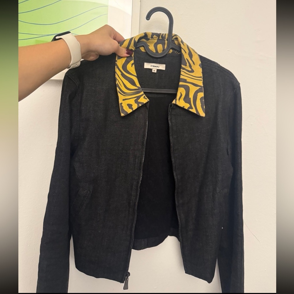 Miaou Kai Zebra Collar Denim Jacket
